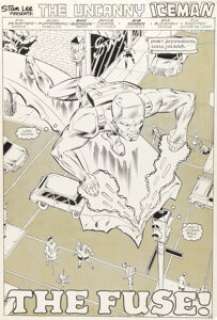 Alan Kupperberg et Mike Gustovich - Iceman Vol 1 #1 of 4 Planche de Titre 4 (Marvel, 1984). Alan Kupperberg and Mike Gustovich Iceman #1 Page 4 Original Art (Marvel, 1984).