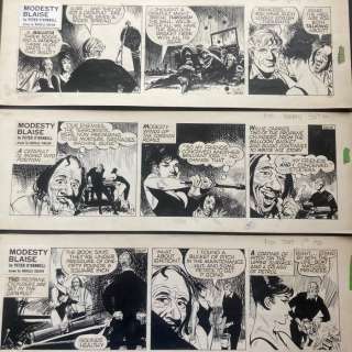 Colvin, Neville | Colvin, Neville - 3x Original strip - Modesty Blaise - The Balloonatic - (1982) | Catawiki
