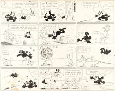 Messmer, Otto - Otto Messmer Felix the Cat Sunday Comic Strip Original Art dated 7-30-33 (King Features Syndicate, 1933). ...