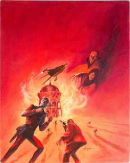 Gaughan, Jack - Jack Gaughan The Ghosts of Epidoris (Cap Kennedy #14) Paperback Novel Cover Original Art (DAW, 1975)....