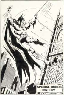 Dillin, Dick - Dick Dillin and Bob Smith Detective Comics #491 Batman Pin-Up Original Art (DC, 1980)....