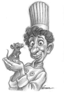 Joan Vizcarra | Ratatouille: Remy & Alfredo Linguini - Original Drawing - Joan Vizcarra - Pencil Art - Original Artwork | Catawiki