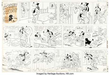 Gonzales, Manuel - Manuel Gonzales Mickey Mouse Sunday Comic Strip Original Art, dated 9-17-61 (King Features Syndicate, 1961). ...