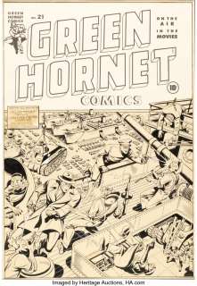 Schomburg, Alex | Alex Schomburg Green Hornet #21 Cover Original Art (Harvey, 1944).... | Heritage