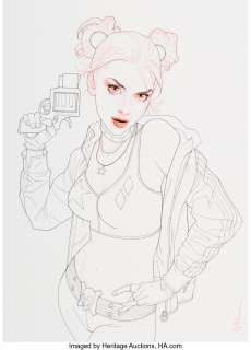 Middleton, Joshua - Joshua Middleton Harley Quinn 25th Anniversary Special Variant Cover Original Art and Color Print Group of 2 (DC, ... (Total: 2 Original Art)