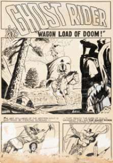 Ayers, Dick | Dick Ayers Red Mask #49 Near Complete Story "Wagon Load of Doom!" Ghost Rider Original Art Group of 5 (Magazine En... (Total: 5 Original Art) | Heritage