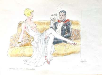 Leone Frollo | Leone Frollo - Illustrazione originale omaggio a Mandrake - Page volante | Catawiki