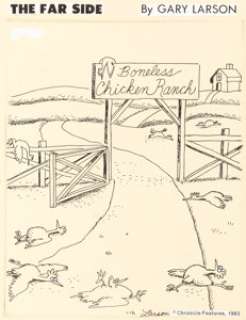 Gary Larson | The Far Side Daily Single Panel Gag Cartoon Comic Strip Original Art dated 1-12-83 (Chronicle Features, 1983). | Heritage