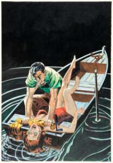 George Evans Crime SuspenStories #23 Cover Re-Creation Original Art and Reading Copy (1978).