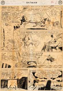 Sheldon Moldoff and Charles Paris Batman #128 "The Interplanetary Batman" Story Page 6 Original Art (DC, 1959).
