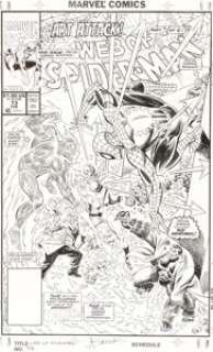 Alex Saviuk and Al Milgrom Web of Spider-Man #73 Cover Original Art (Marvel, 1990).
