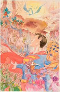 Dustin Nguyen Superman: World of New Krypton #10 Variant Cover Original Art (DC, 2010).