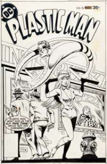 Ramona Fradon and Bob Smith Plastic Man #20 Cover Original Art (DC, 1977).