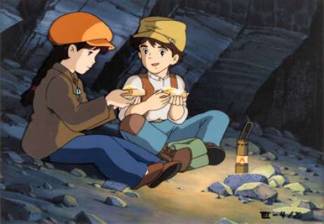 Castle in the Sky (Studio Ghibli, 1986), Art Collection of Ghibli Museum Limited Edition "Sheeta" and "Pazu" Cel. | Heritage