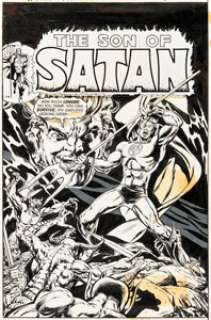 Celso "Sonny" Trinidad and Tom Palmer Son of Satan #2 Cover Original Art (Marvel, 1976).