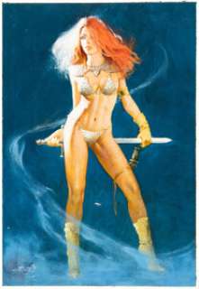 Enric (Enrique Torres-Prat) - Red Sonja Painting Original Art (undated). | Heritage