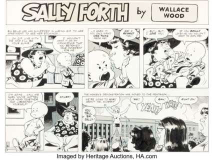 Wally Wood Sally Forth #S87 Sunday Comic Strip Original Art (Wood and Richter, 1973). (Total: 2 Original Art)