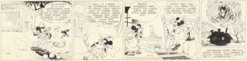 Floyd Gottfredson and Hardie Gramatky Mickey Mouse Daily Comic Strip Original Art dated 11-4-30 (King Features Syndicate, 1930).