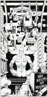 Dave Gibbons Watchmen Doctor Manhattan Portfolio and Promotional Illustration Original Art (DC, 1986).
