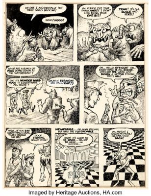 Gilbert Shelton and Tony Bell Wonder Wart-Hog #2 Story Page 3 Original Art (Millar Publishing Co., 1967).