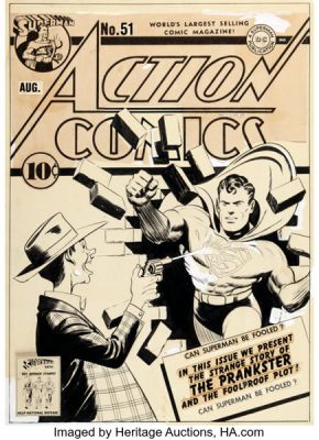 Fred Ray Action Comics #51 Superman Cover Original Art (DC, 1942). | Heritage