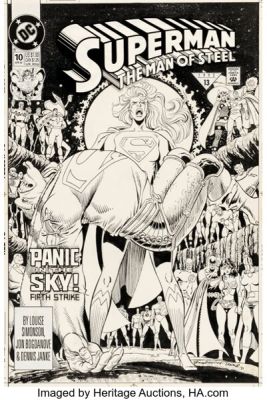 Jon Bogdanove and Dennis Janke Superman: The Man of Steel #10 Cover Original Art (DC, 1992). | Heritage