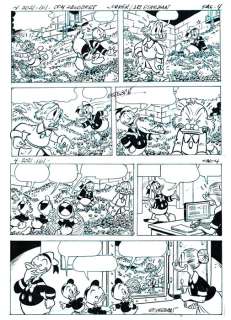 Ignasi Calvet Estéban, Frank Jonker | Uncle Scrooge H-2021-161 - De verdwenen euro - Original page by Esteban - ink+pencil - page 4 - (2021/2022) | Catawiki