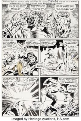 John Buscema and Tom Palmer The Avengers #83 Valkyrie (Persona) First Appearance Issue Story Page 14 Original Art (Marvel, 1970).