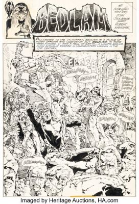 Alex Niño Secrets of Sinister House #11 "Bedlam" Near Complete Story Original Art Group of 7 (DC, 1973). (Total: 7 Original Art)