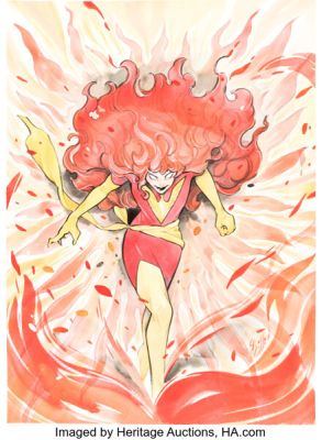 Peach Momoko Jean Grey #2 Dark Phoenix Variant Cover Original Art (Marvel, 2023). | Heritage