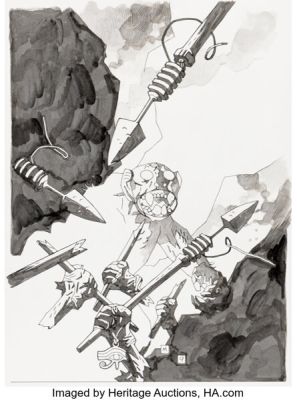 Mike Mignola Sir Edward Grey, Witchfinder: In the Service of Angels #4 Cover Original Art (Dark Horse, 2009). | Heritage