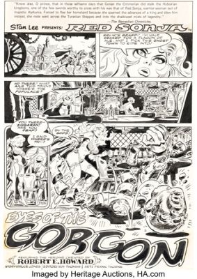 Frank Thorne Marvel Feature #4 Red Sonja Story Page 1 Original Art (Marvel, 1976). | Heritage