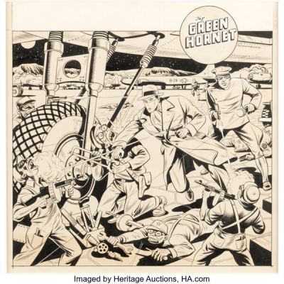 Alex Schomburg Green Hornet Comics #23 Cover Original Art (Harvey, 1945). | Heritage