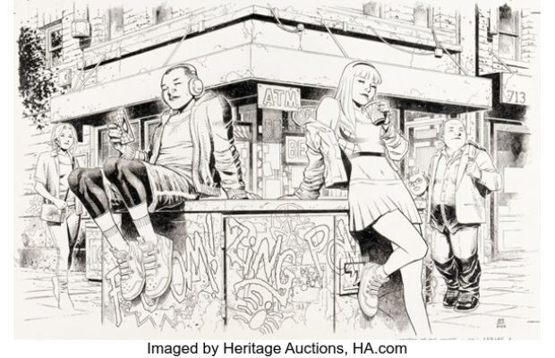 Jim Cheung Magic: The Gathering - Marvel’s Spider-Man #200 and 202 Miles Morales and Gwen Stacy Trading Card Illustrations Original Art (Wizards of the Coast, 2025). | Heritage