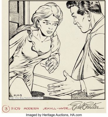 Edd Cartier The Case of the Modern Jekyll-Hyde Story Page 109 Illustration Original Art (King Features Syndicate, 1948). | Heritage