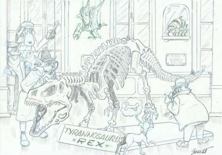 Bernat, Serrat - 1 Original drawing - Sherlock Holmes - Jurassic Parc Museum | Catawiki