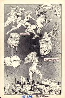 Bill Black, Bill Marimon - Femforce Or Dragonfly #? P.11 - Mighty Warrior Woman Action Splash - Ac Comics - 1988 Double Signed