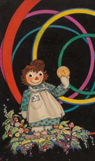 Johnny Gruelle (American, 1880-1938) Raggedy Ann‘s Lucky Pennies book cover, 1932 Watercolor and ink on board 19 x 12...