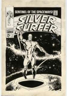 An Historic Silver Age Classic! John Buscema and Joe Sinnott - Original Cover Art for Silver Surfer #1 -