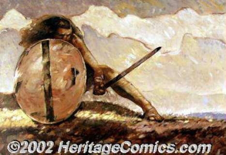 Jeff Jones - Original Oil Painting "After the Fire" (undated). Combining classical illustrative - | Heritage