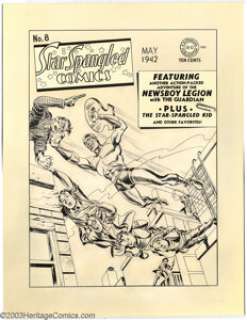 Jack Kirby and Joe Simon - Original Cover Art for Star-Spangled Comics #8 (DC, 1942). The Newsboy Legion and -