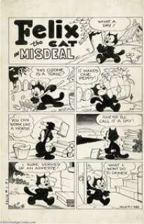 Otto Messmer - Felix the Cat #1 Complete 16-page Story "Misdeal" Original Art (Dell, 1948). The first - | Heritage