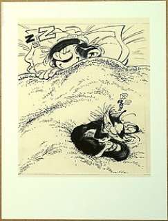 Franquin, André - 1 Offset Print - Gaston - Le chat et la sieste - Étude de couverture - 2023 | Catawiki