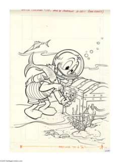 Western Publishing Artist - Uncle Scrooge #157 Cover Original Art (Gold Key, 1978). Davy Jones‘ locker proves no -
