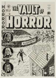 Johnny Craig - Vault of Horror #21, Cover Original Art (EC, 1951). With his heart-stopping ability to create quiet, - | Heritage