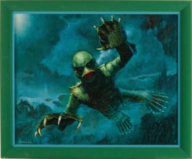 Manuel Sanjulian - "Creature From the Black Lagoon" Painting Original Art (undated). As the character - | Heritage