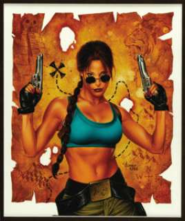 Joe Jusko - Pittsburgh Comic Con Program Cover, Featuring Lara Croft, Tomb Raider Original Art (2000).  Lara -