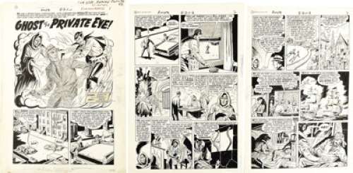 Pete Costanza - Unknown Worlds #27, Complete 9-page Story "Ghost of a Private Eye" Original Art -