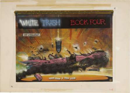 Martin Emond - White Trash Book Four, Splash Page 3 Original Art (Tundra, 1992). "Road rage" is -
