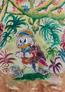 Julian Jordan - 1 Croquis en couleur - Uncle Scrooge - "The Angry Explorer" | Catawiki